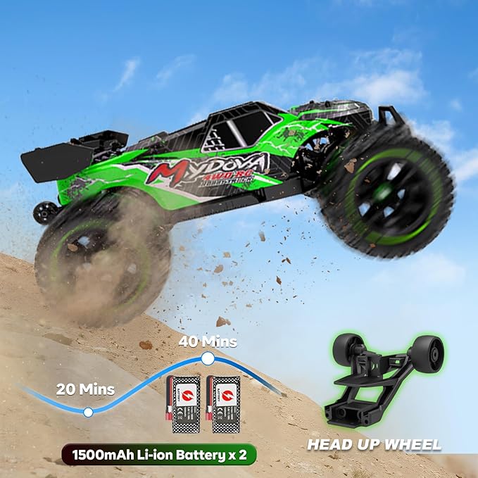 1:14 Scale RC Cars for Adults 40+KPH High Speed Remote Control Car RC Truggy 4x4 Off-Road Remote Control Truck All Terrain Waterproof Electric Car for Snow Sand Beach with 2 x 2S Batteries