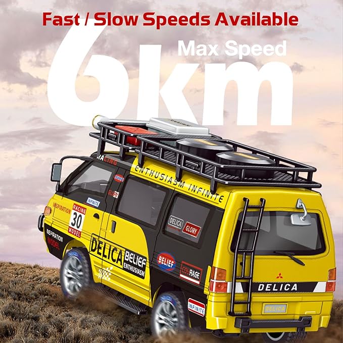 1/24 RC Crawler 4WD Delica RC Car W/ 2.4GHz Remote Mitsubishi RTR Offroad RC Truck for Adults Hobby Gifts Toys (Black)