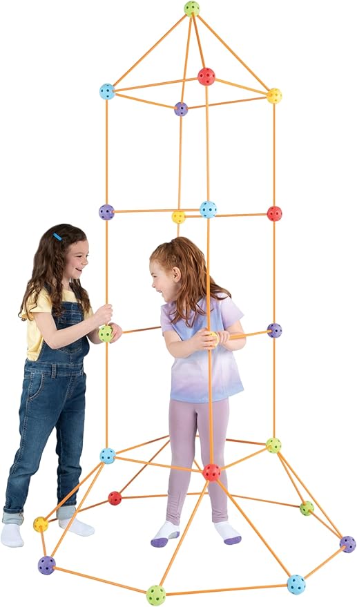 Crazy Forts Everest Toys Multicolor - 69 Piece Fort Building Kit - Buildable Indoor or Outdoor Kids DIY Stem Toy