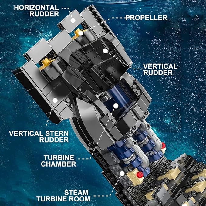941 Nuclear Submarine Military Series Battleship Building Kit 4474 Pieces - The World's Largest Nuclear Submarine Toy Gift Ship Building Block Set for Adult Collection