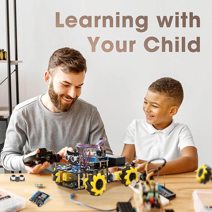 ACEBOTT Robot Kit Robotics for Kids Ages 8-12 12-16 STEM Toys for Boys with Remote &amp App Control Arduino &amp Scratch Compatible Science Kits for Kids Age 8-12 12-16 for Boys &amp Girls(Yel