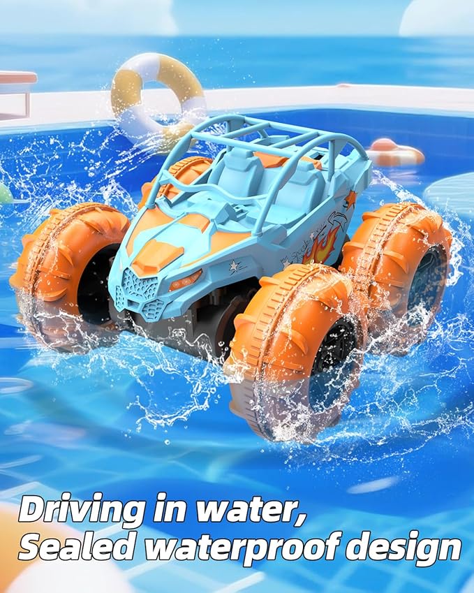 LM15-C Amphibious Remote Control Car 2.4 GHz Waterproof RC Car All Terrain Off Road Car Toys(Blue)