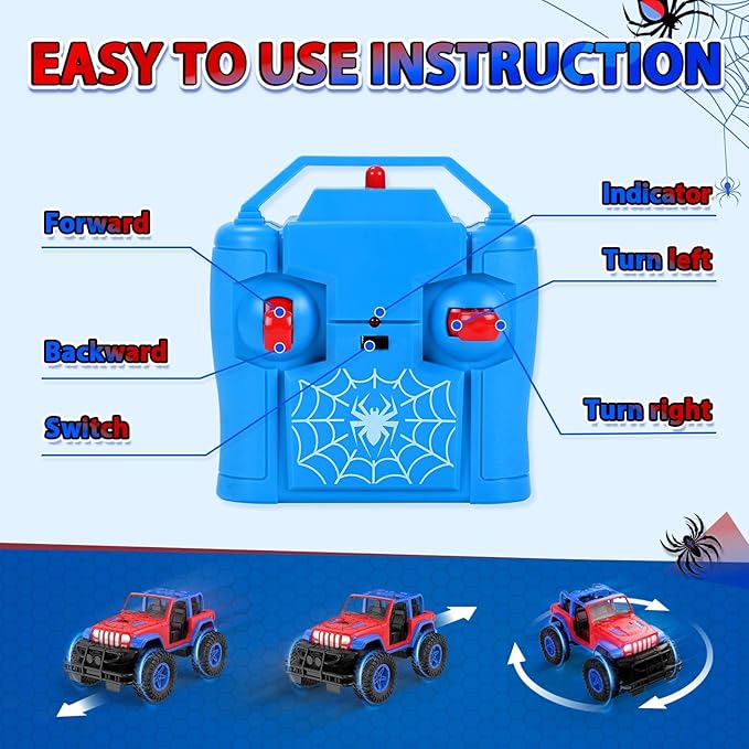NQD Spider Remote Control Car for Kids RC Car for Boys 2.4Ghz Off Road RC Trucks All Terrain SUV Jeep Toy for Birthday for Kids 3-8 Years Old
