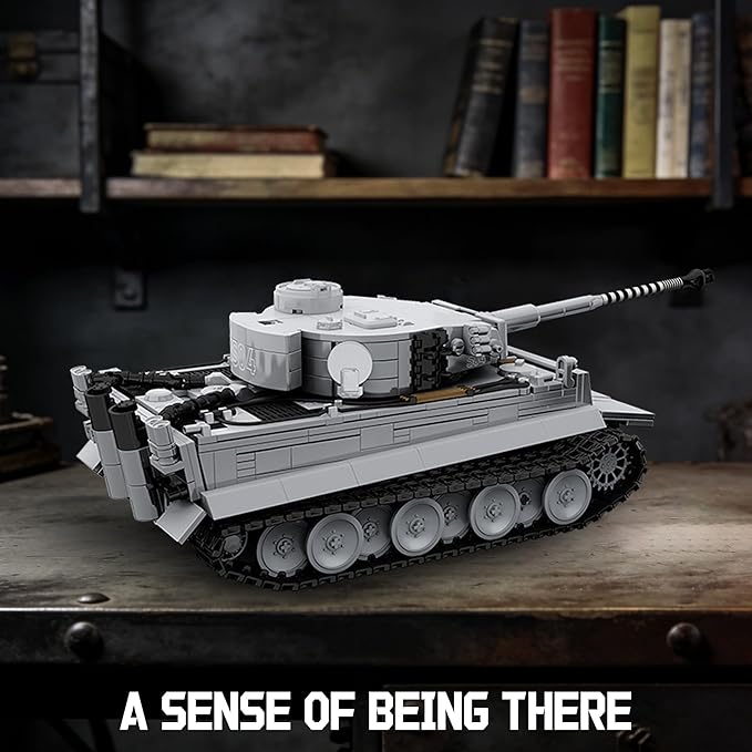 WW2 Tiger Heavy Tank S04 Building Sets Panzer VI Army Military Vehicles Collectible Model for Adults Boys 14+ 1544PCS White