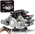 HIGH GODO V8 Engine Building Kit That Works Build Your Own MOC V8 Engine Model with App Control Visible Car Engine Model Kit with Motor and Lights Ideas Gifts for Teens Adults 14+(689 PCS)
