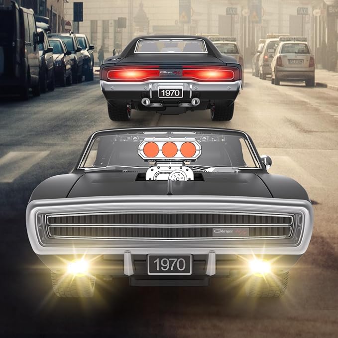 RASTAR RC Cars 1:16 Fast &amp Furious 1970 Dodge Charger R/T Remote Control Car Toy Muscle Cars for Boys Matt Black 2.4G