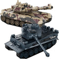 RC Tank Set1/24 RC Battle Tank Set Toy Tanks with Life Indicators and Spray2.4G Remote Control with Realistic Sounds and LightsRC Army Toys for Boys Age 6+ Year Old Gifts for Kids and Adults