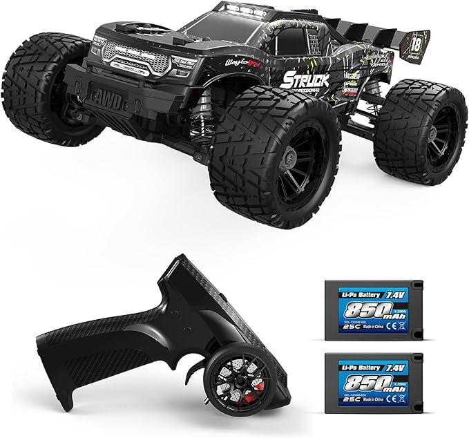 HAIBOXING 1:18 RC Car 18872 New Model RC Truck 4X4 Off-Road 2.4GHz Remote Control Truck 36km/h Speed Splash Waterproof Electronics Dual Li-Po Batteries Pre-installed and Spare in Box 35 Mins Runtime