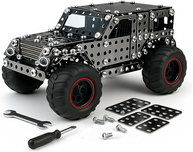 496 Pcs Metal Building Toys for Boys &amp Girls 8-12 Years Old Off-Road Vehicle Model Truck Kits STEM Engineering Construction Set Monster Car Educational Gift for Kids Ages 8 9 10+