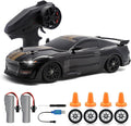 RC Drift Car 1:24 Scale Remote Control Cars Vehicle for Kids 2.4GHz 20KM/H 4WD High Speed RC Cars with LED Light Two Batteries &amp Drifting Tires Racing Sport Toy Car for Adults Boys Girls 8602BK