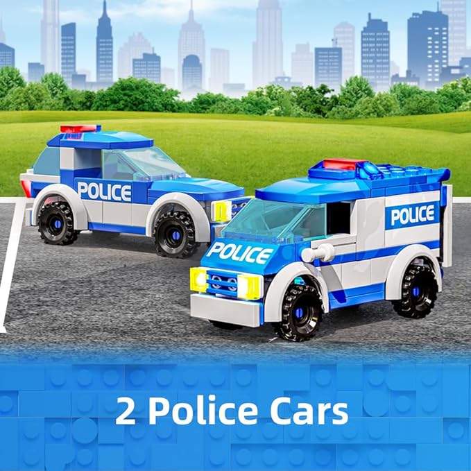 MindBox City Police Station Building Sets 570pcs City Police Sets Toy Building Bricks Kit for Boys 8-12