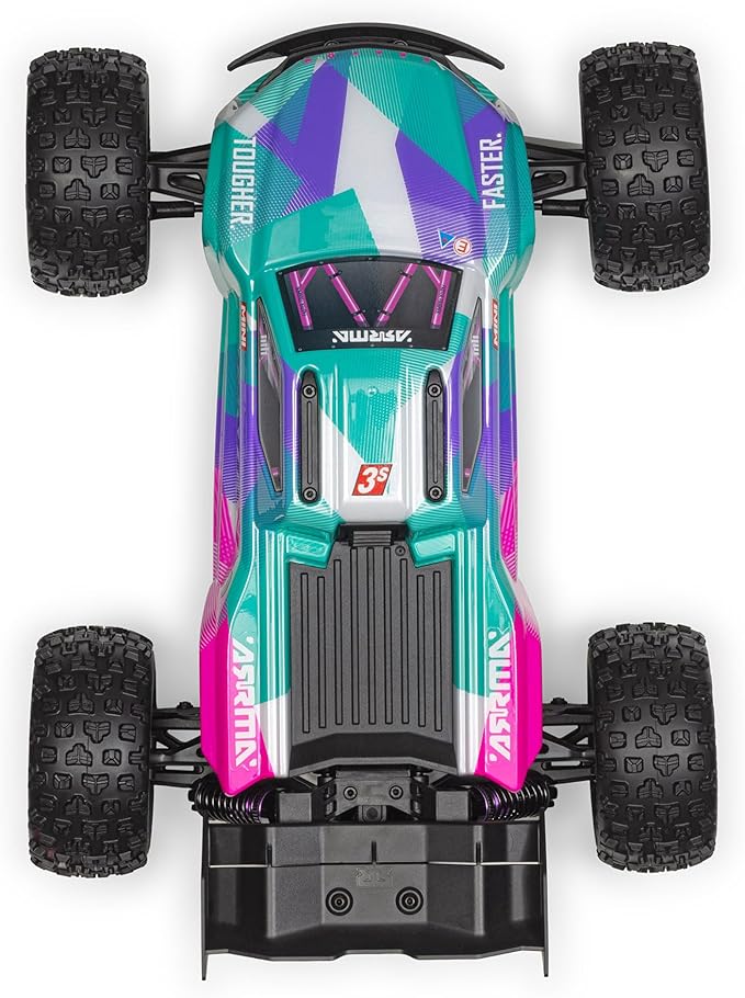 ARRMA 1/16 Mini Kraton 3S DSC 4X4 RTR Brushless Speed Truck (3S Battery &amp Charger Included) Teal/Pink ARA2508ST2
