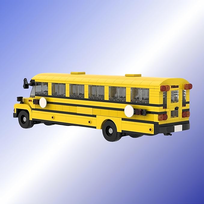 Yellow School Bus Building Blocks Kits City School Toy Set Mini Toy Block Car Bedroom and Living Room Decorations 635 Pcs Gift for Car Lovers