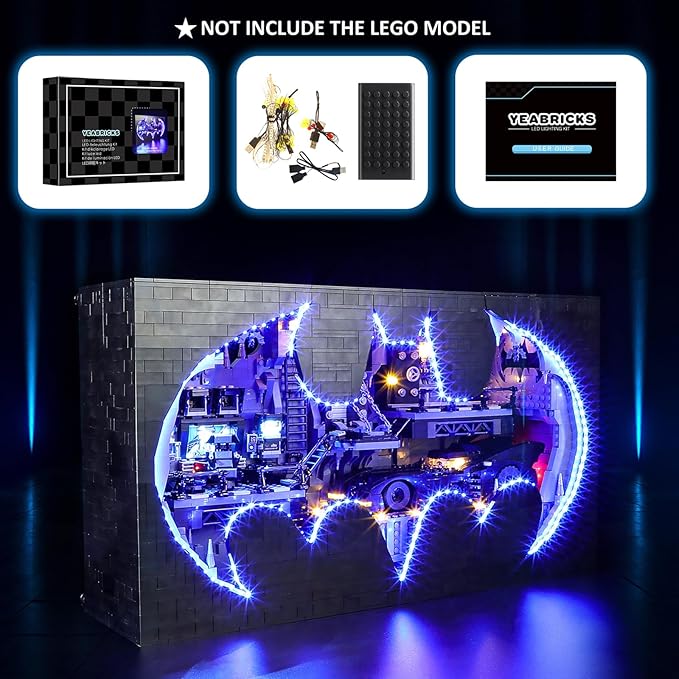 YEABRICKS LED Light for Lego-76252 DC Batcave-Shadow Box Building Blocks Model (Lego Set NOT Included)