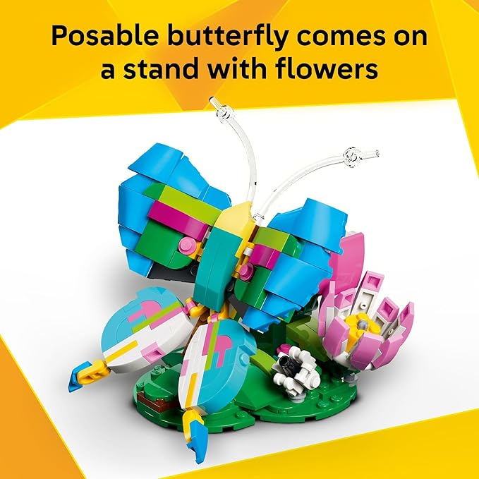 LEGO Creator 3 in1 Wild Animals: Colorful Hummingbird Building Toy for Girls Boys &amp Kids Ages 8+ - Build a Bird Butterfly or Tropical Fish - Gift Idea for Birthdays - 31384