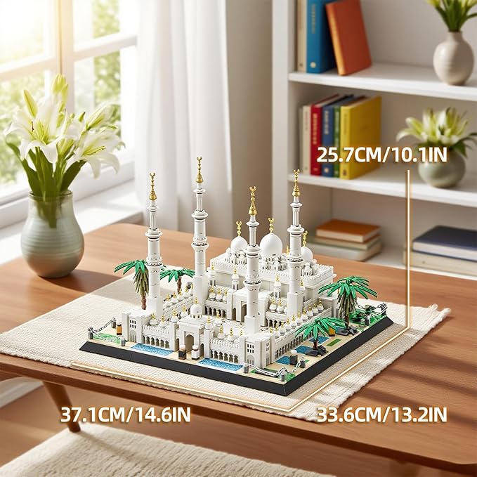Sheikh Zayed Mosque Building Blocks Set Architectural Landmark Model Kit for Adults &amp Kids Collectible Display &ampEducation Toy Gift