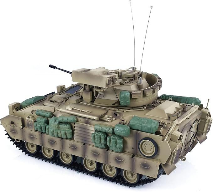 US in Stock 1/16 TD RC Battle Tank Plastic for M2A2 Bradley RC Electric Infantry Fighting Vehicle Model 320°Turret Rotation Light Sound Smoke Unit BB Shooting Airsoft Tank(Basic-Edition)