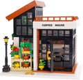 City Coffee House Building Blocks Set Openable Architecture Model Building Blocks Street View Modern Building Construction Toy 1512 PCS