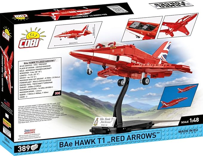 COBI Armed Forces BAe Hawk T1 RED Arrows Aircraft Building Set 389 Pieces