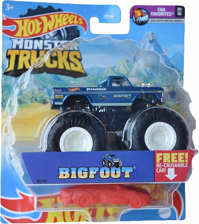 Hot Wheels Monster Trucks Bigfoot Re-Crushable 41/75 1:64 Scale die cast