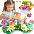 Flower Garden Building Toys for 3-7 Year Old Girls - Best Birthday Gifts for Toddler Ages 3-5 5-7 Educational Kit with 120+ Pieces Stacking Pretend Play Set for Preschool Kids