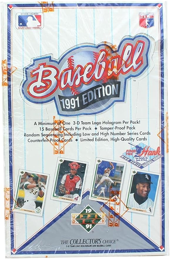 Upper Deck MLB 1991 Baseball Low &amp High Series Sealed Box | 36 Packs (540 Cards)