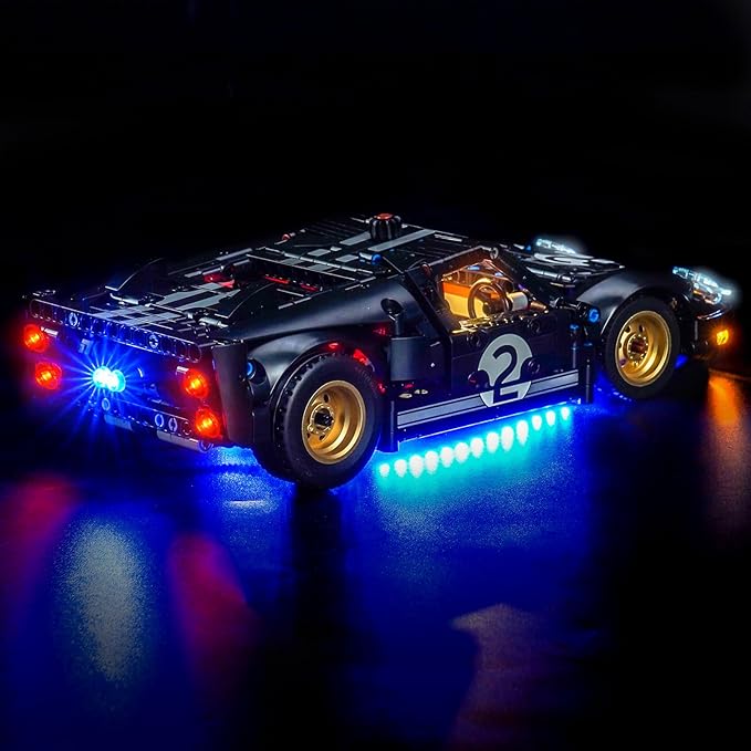 Upgraded Led Light Kit Compatible with Lego 1966 Ford GT40 MKII Race Car Building Set Lights Decoration Compatible with Lego 42223 Best Gifts for Adults (Model Not Included)