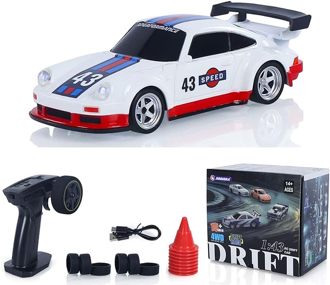TOUCAN RC HOBBY 1/43 Racing Vehicles High Speed 2.4G Mini RC Drift Car 4WD Ready to Go Mini Car Model Radio Battery Lights for Ages 14+