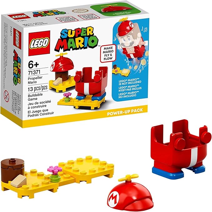 LEGO Super Mario Propeller Mario Power-Up Pack 71371 Awesome Toy for Kids to Power Up The Mario Figure in The Adventures with Mario Starter Course (71360) Playset (13 Pieces)