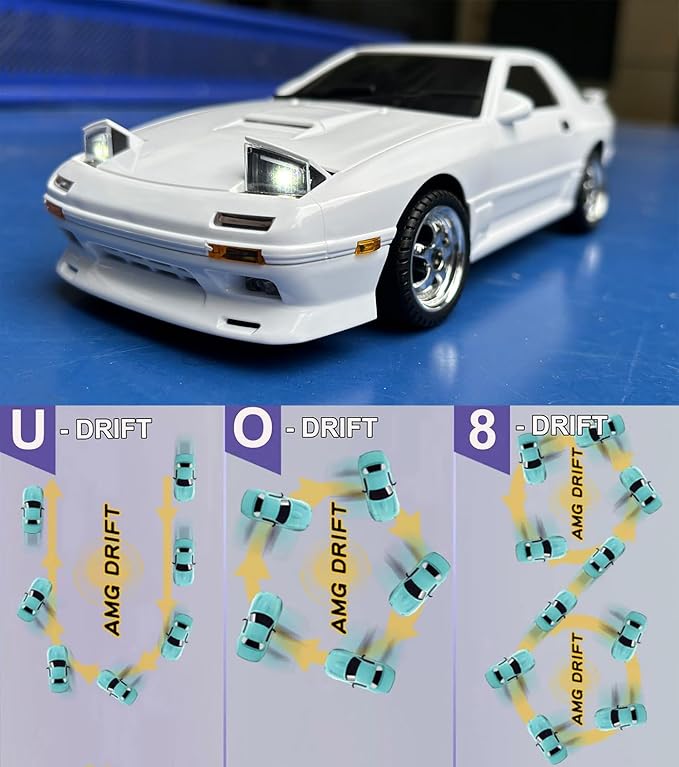 1/18 RC Drift Car with Gyro LDRC Drift Car RWD Hobby RC Car Drifting and Race with ESP Gyroscope Proportional Throttle Steering Metal Drive Shaft Independent Suspension Adult LD1802