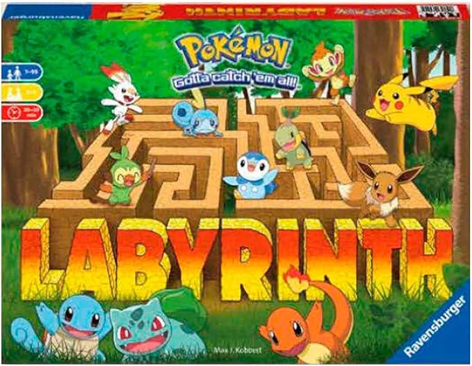 Ravensburger Labyrinth Pokemon Board Game - A Strategic Maze Adventure for Family Nights &amp Pokemon Parties - Includes Pikachu Bulbasaur and More - Great Birthday Gift for Kids Ages 7 and Up