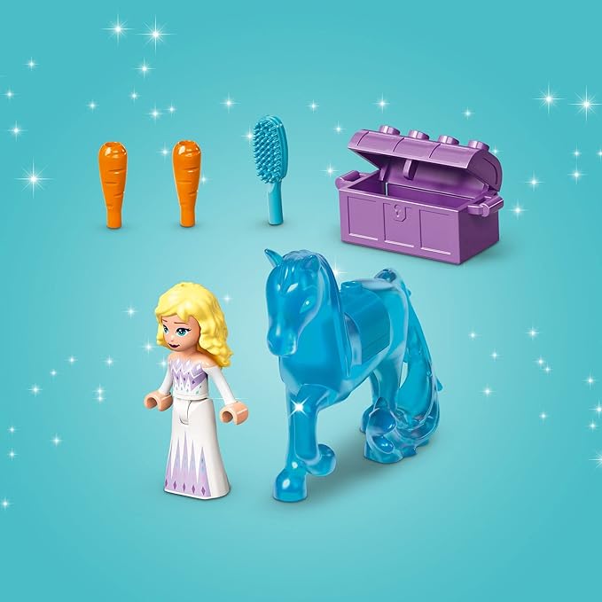 LEGO Disney Princess Elsa and The Nokk’s Ice Stable Building Toy 43209 Disney Frozen Toy with Buildable Toy Horse Figure and Mini Doll Starter Bricks for Kids Age 4+ Great Gift for Girls and Boys