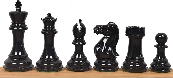 RoyalChessMall-4.1 Pro Staunton Weighted Red &amp Black Painted Wooden Chess Pieces Only Set