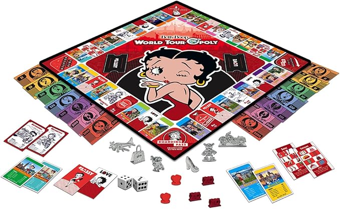 MasterPieces Opoly Board Games - Betty Boop World Tour Opoly - Officially Licensed Board Games For Adults Kids &amp Family