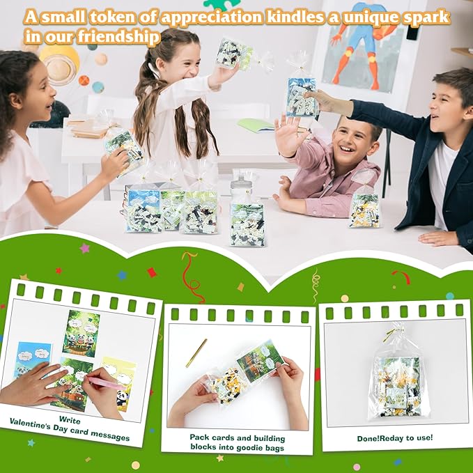 Mini Building Block Sets Animal 24 PackEaster Egg Fillers for Kids Party Favors for Kids Building Set for Goodie Bag Fillers Classroom Prizes Ages 6+ (Panda)