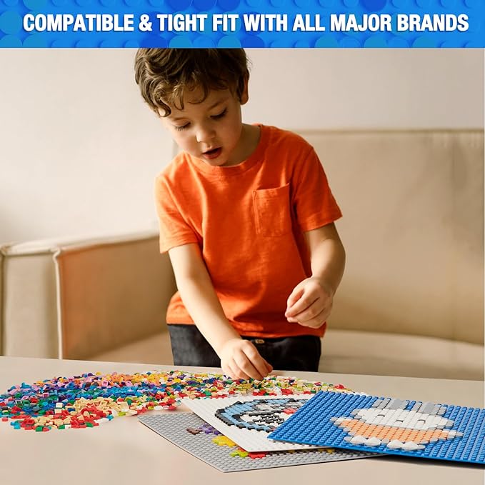 4800 Pieces Flat Parts and Pieces 4 Sizes Classic DIY Dots Expansion Set Building Bulk Studs Accessory for Smooth Surface - Compatible with All Major Brands 4 Colors