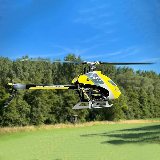 OMPHOBBY M2 EVO MK2 Ready To Fly RC Helicopter Outdoor Dual Brushless Motors Direct-Drive 6CH Remote Control Helicopters for Adults 3D RC Plane with Remote Control Mini Drone RTF Orange