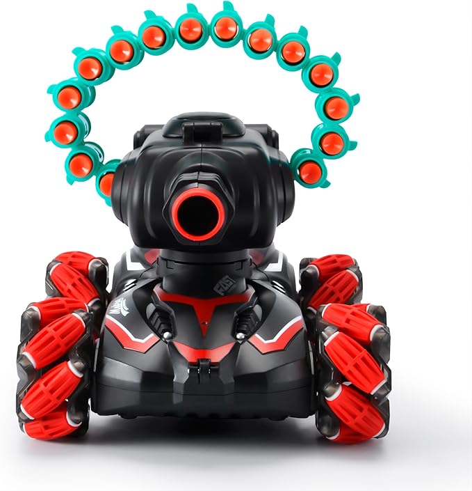BOKSYUR Rc Car Shoot SoftBulletFits for NerfRc Tank That ShootsBattle ANK with Remote Control Tank That Shoots Foam Darts-Stunts16Foam Darts- Birthday Presents ForKids 7 8 9 10 11 Year Old（red）
