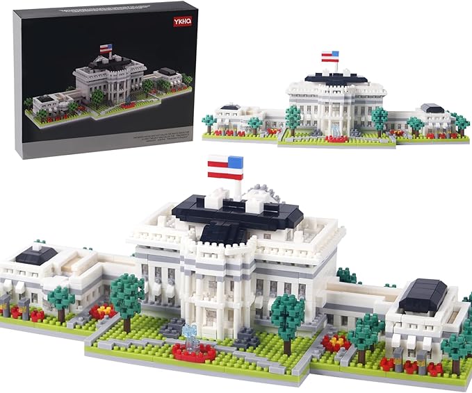 2000+PCS White House Architecture Micro mini Building Blocks SetsCreative Ideals Palace Decoration Collection Perfect Present for 14+ Boys Girls or Adults
