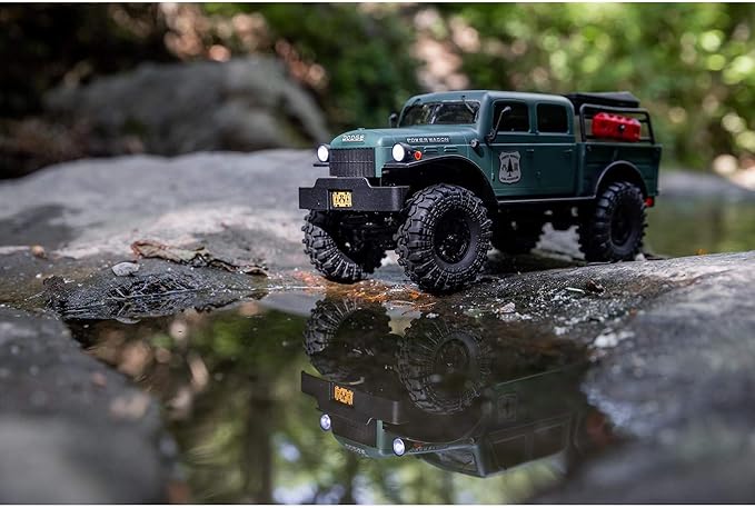 Axial RC Truck SCX24 40's 4 Door Dodge Power Wagon Green 1/24 4 Wheel Drive-RTR(Everything Needed to Run Included) AXI00007T2
