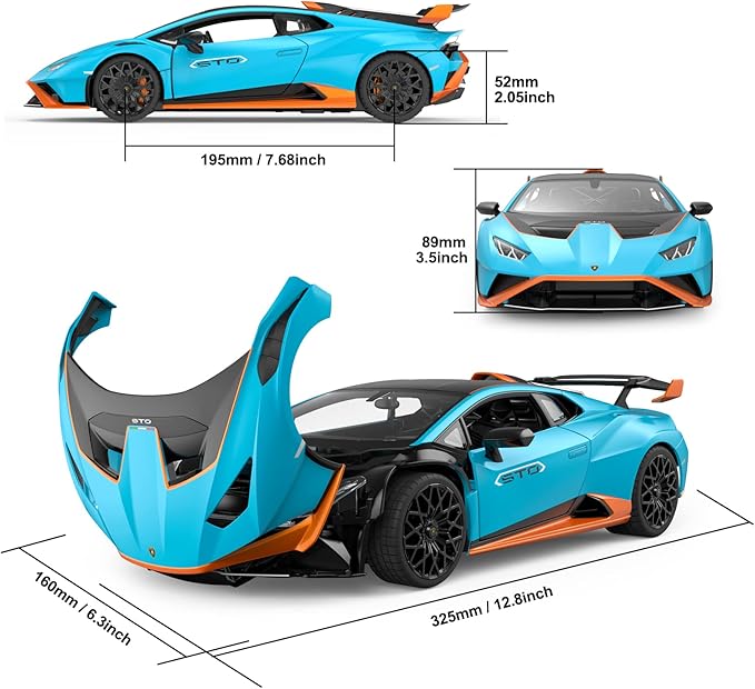 RASTAR Lamborghini RC Car 1/14 Lamborghini Huracán STO Model Car 2.4Ghz Blue Remote Control Toy Car for Boys