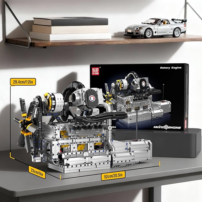 Mould King 10214 Engine Model kit That Runs Build Your Own Cars 4-Speed Transmission Engine That Works Engineering Kit for Display Collection STEM Kit Gift for Adults 14+ Teens/Adult (2177 Pcs)