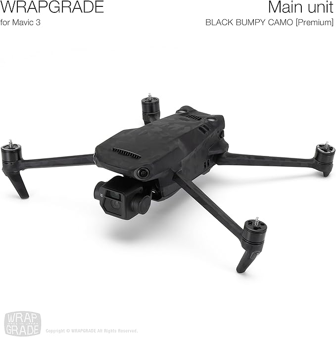 WRAPGRADE Skin Compatible with DJI Mavic 3 Pro (Black Bumpy CAMO)