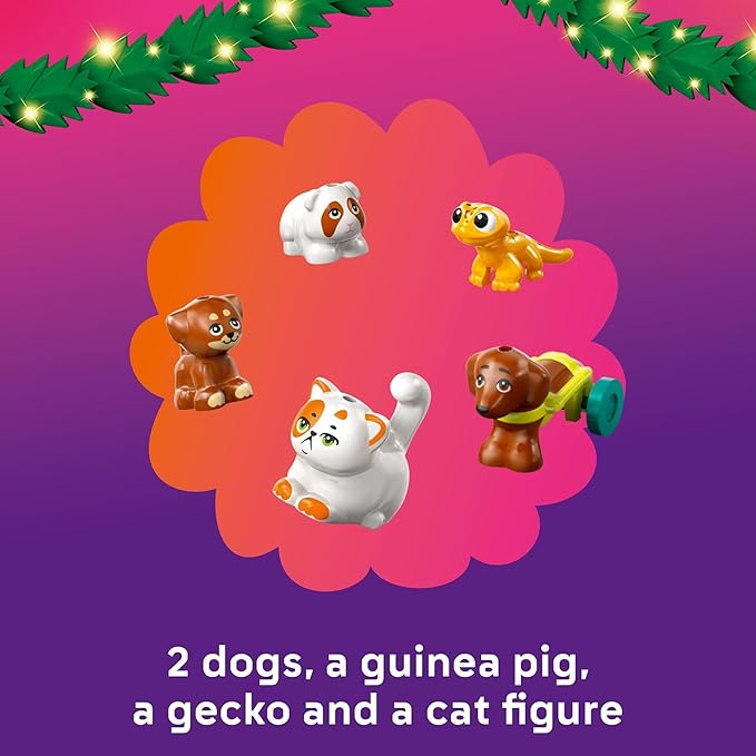LEGO Friends Advent Calendar 2025 Building Toy - Holiday Countdown Set for Girls &amp Boys Ages 6+ - 24 Buildable Surprises 5 Minidolls &amp 5 Pets - Kids Gift Idea for Christmas - 42668