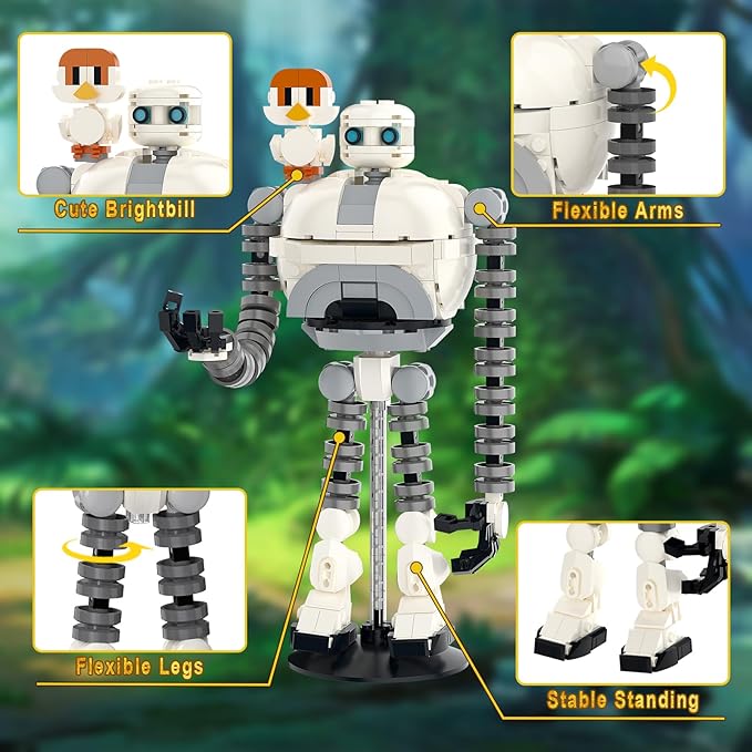 Wildarness Robot &amp Brightbill Building Set for Boys Age 6+ Wild Adventure Cartoon Robot Action Figure Model Toy Movie Fans Creative Collection Gifts for Christmas Birthday Children's Day 365 Pc