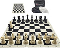 20-inch Foldable Silicone Easy-to-Clean Large Chess Set Family Retro Adult and Children's Chess Portable Travel Game Chess Set with Storage Bag Ideal for Outdoor and Travel Use.