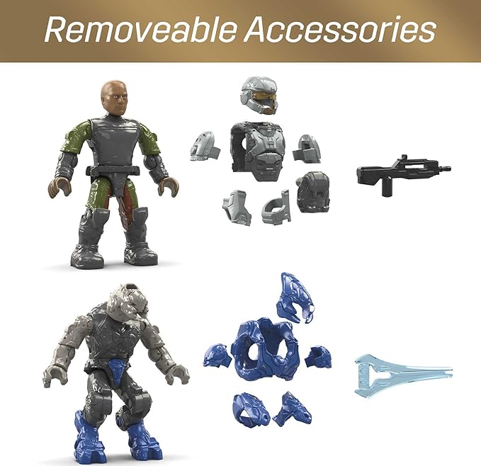 MEGA Halo Toy Building Sets Ghost of Requiem with 135 Pieces 4 Micro Action Figures and Accessories for Collectors