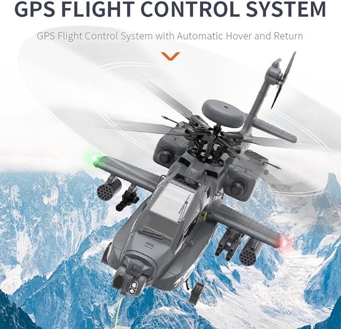 1/32 F11-S AH64 Apacche RC Helicopter 2.4G 6CH RC Dual-axis Co-Drive Flybarless 6G/3D Stunt Airplane Model with GPS (RTF Version)