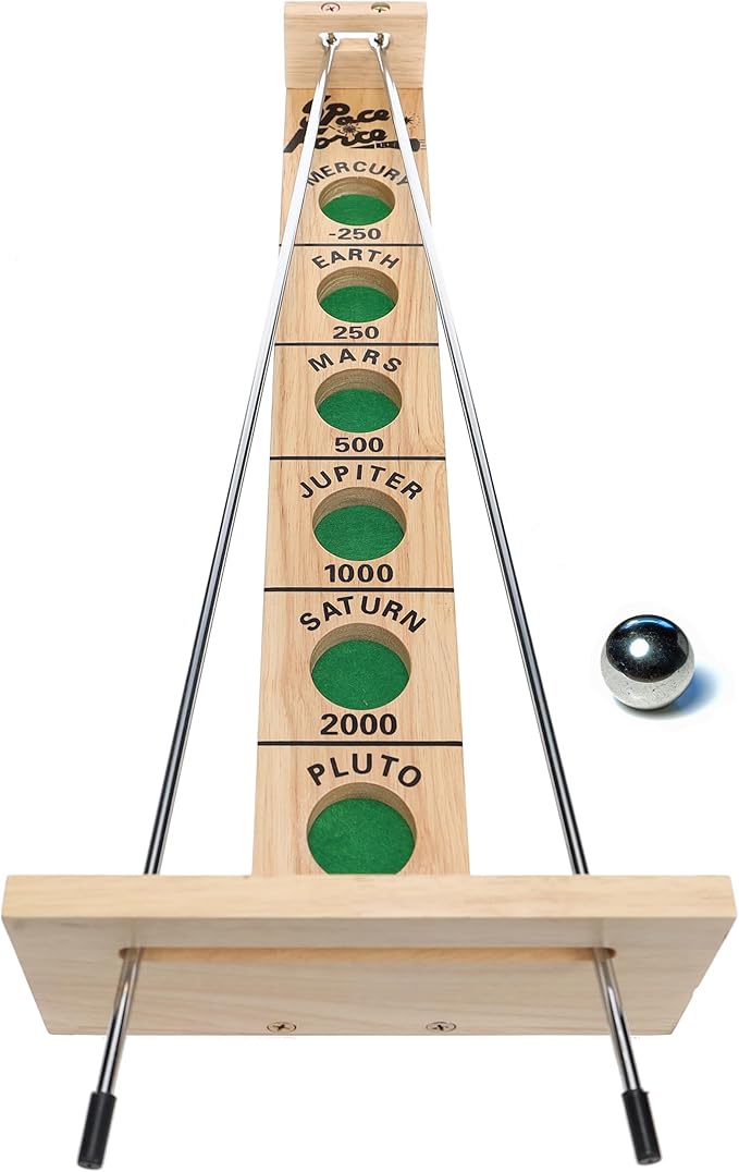 WE Games Shoot the Moon Game (10 Count) Large 18 inch Size Solid Natural Wood Retro Games for Adults Classic Table Top Board Game
