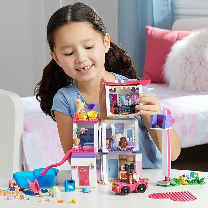 MEGA Barbie Color Reveal Building Toys Set DreamHouse with 545 Pieces 5 Micro-Dolls 6 Pets and Accessories 30 + Surprises Kids Ages 6+ Years